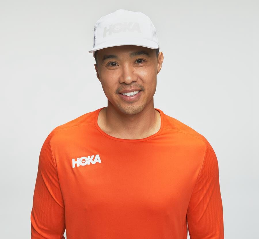 Hoka Australia One One Performance 3/4 Sleeve - Mens Tops Orange - BHOTY-1562